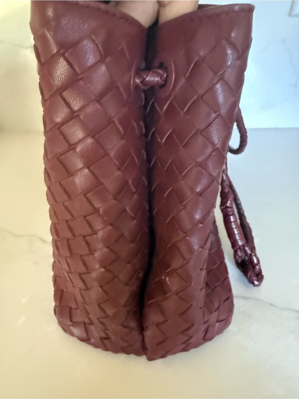 Quince Romy Handwoven Satchel Merlot - Picture 5 of 9